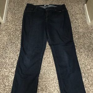 Loft, size 14 straight leg, dark wash jeans